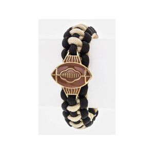 Stylish Color full Football Team Color Paracord Wrist Bracelet - Black/Ivory